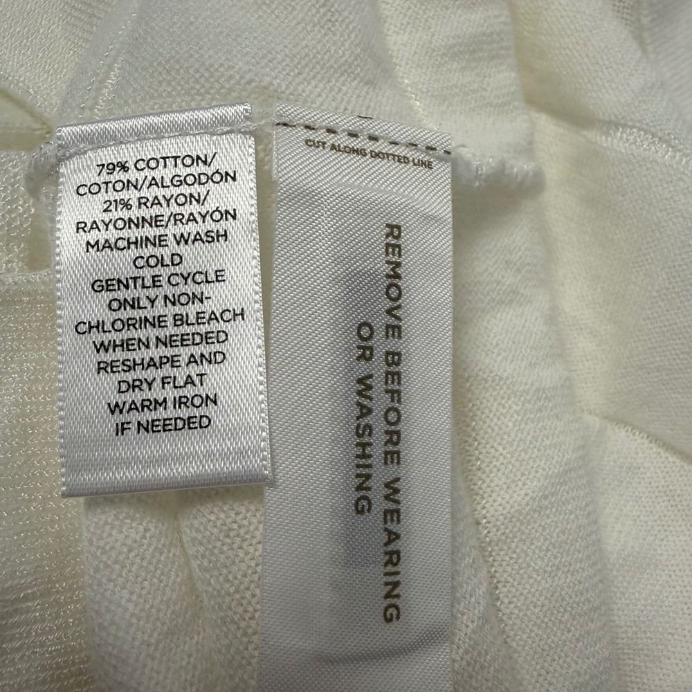 Ann Taylor LOFT White Textured Stripe Knit Sweater XL New 395932 - Picture 6 of 7